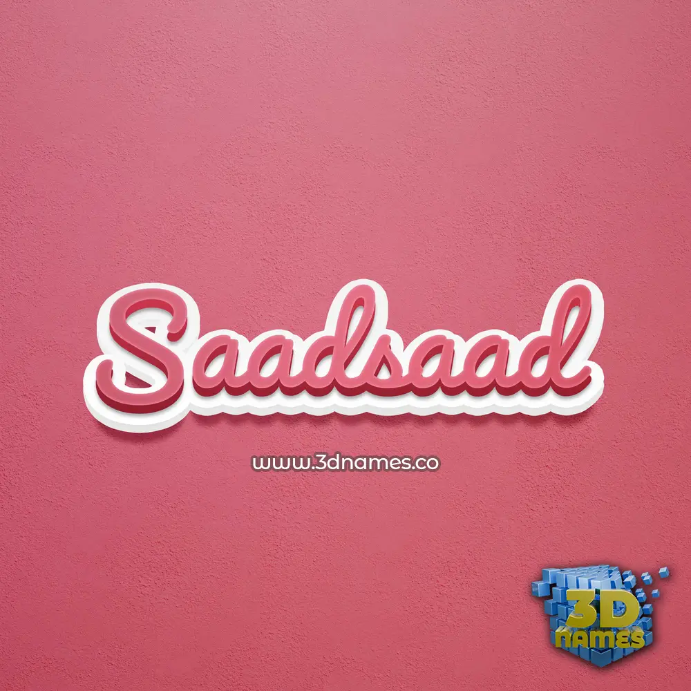 saadsaad in Red Scribble style - 3D name wallpaper