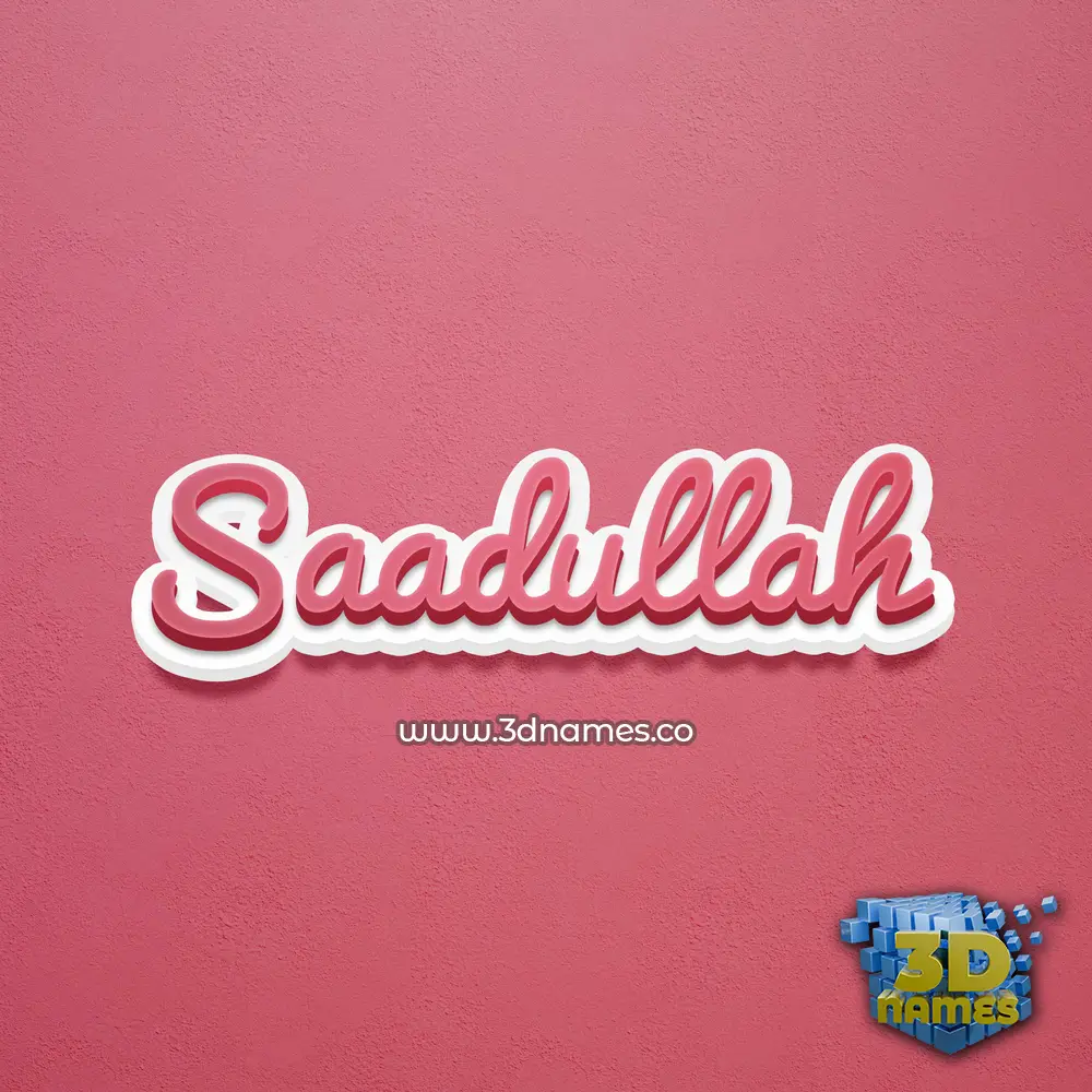 saadullah in Red Scribble style - 3D name wallpaper