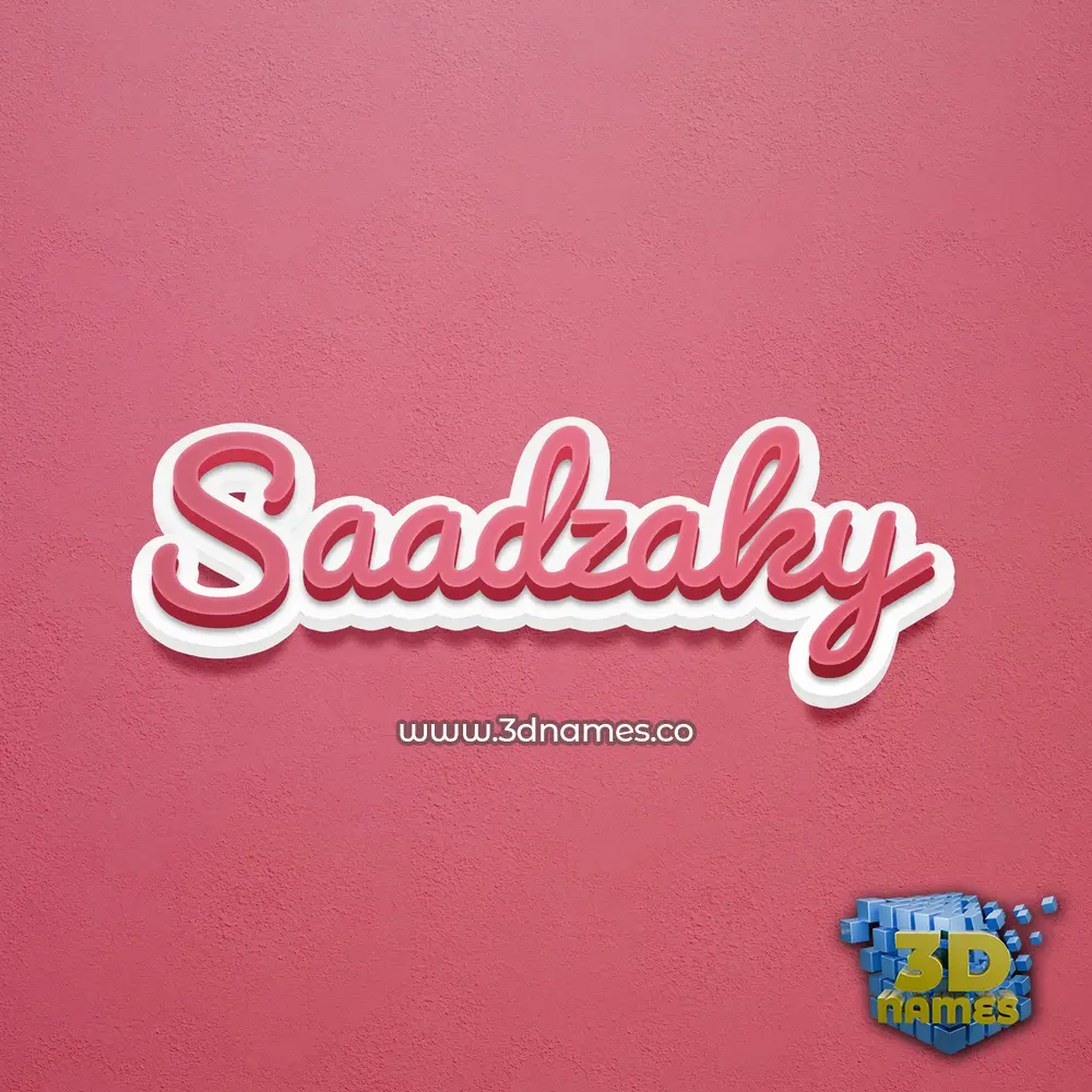 saadzaky in Red Scribble style - 3D name wallpaper