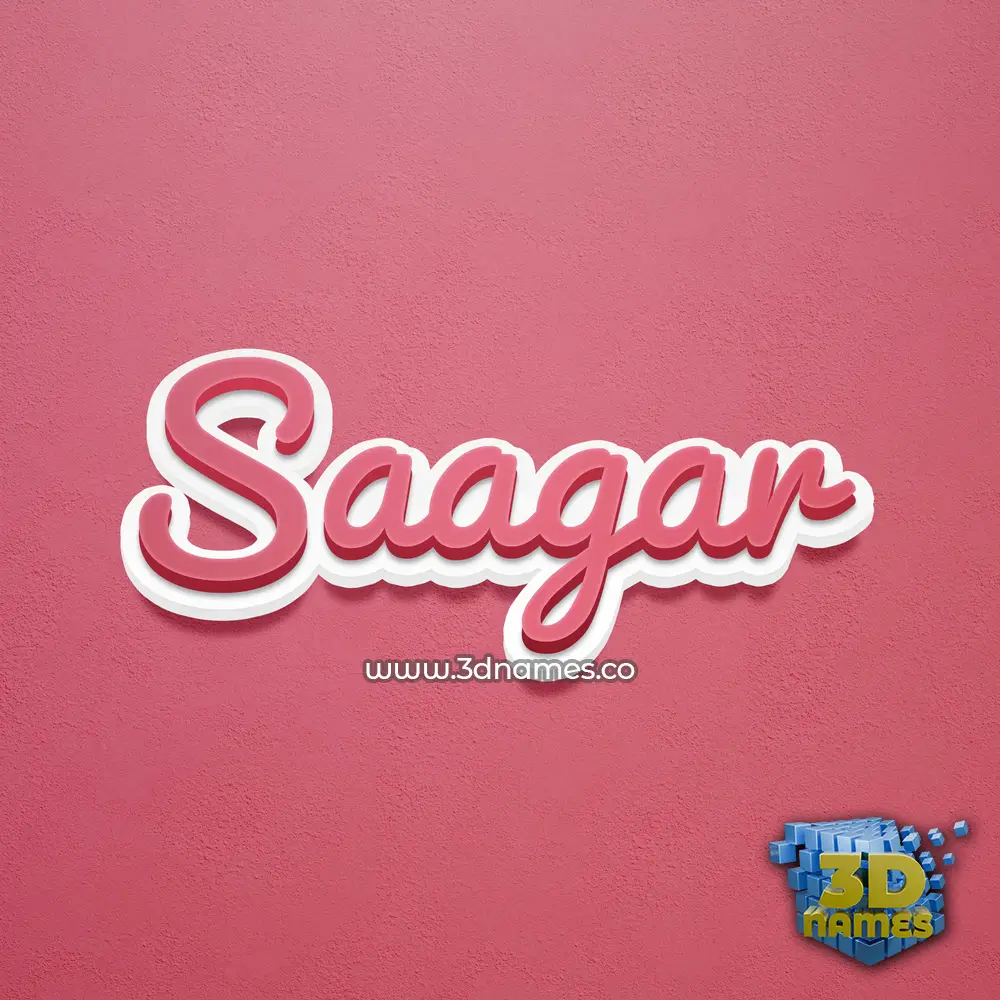 saagar in Red Scribble style - 3D name wallpaper