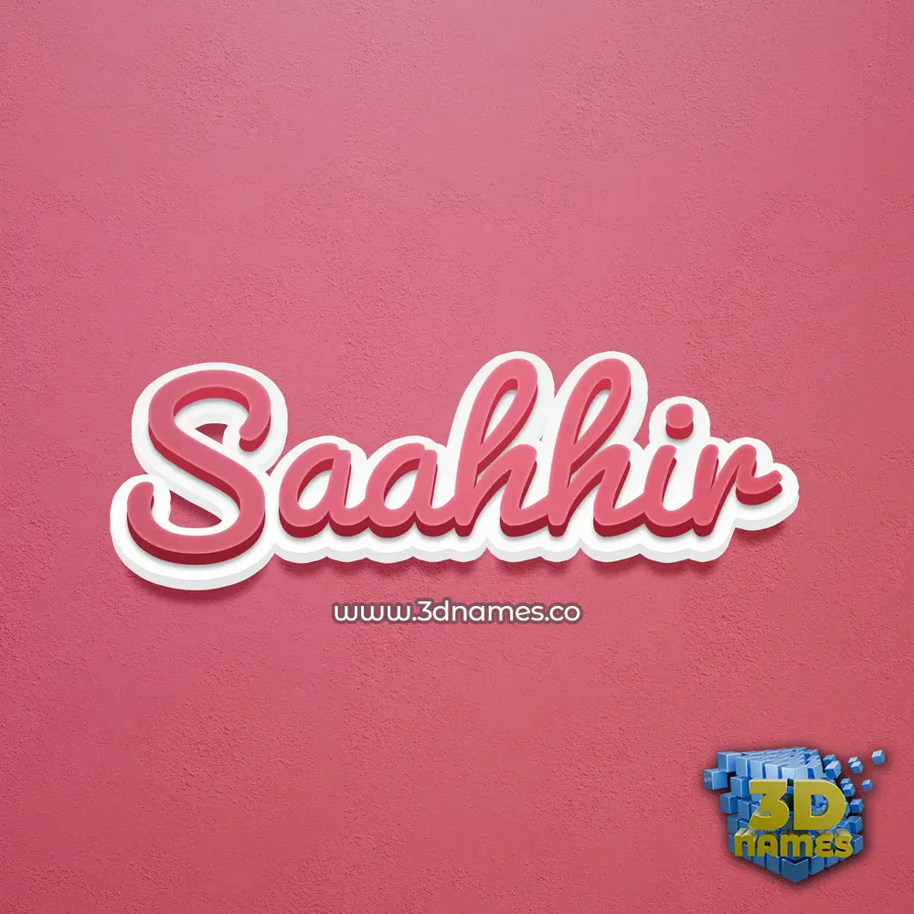 saahhir in Red Scribble style - 3D name wallpaper