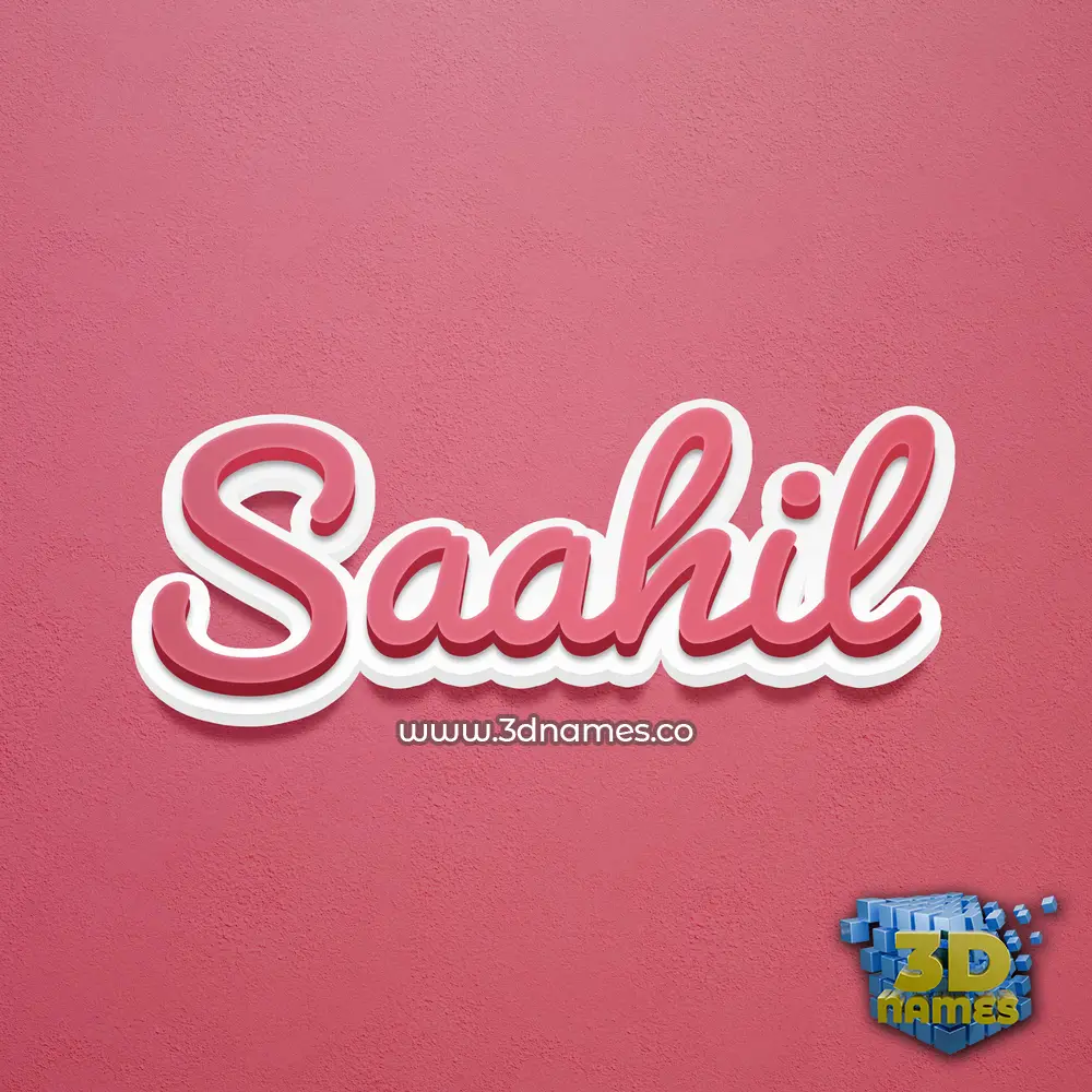 saahil in Red Scribble style - 3D name wallpaper