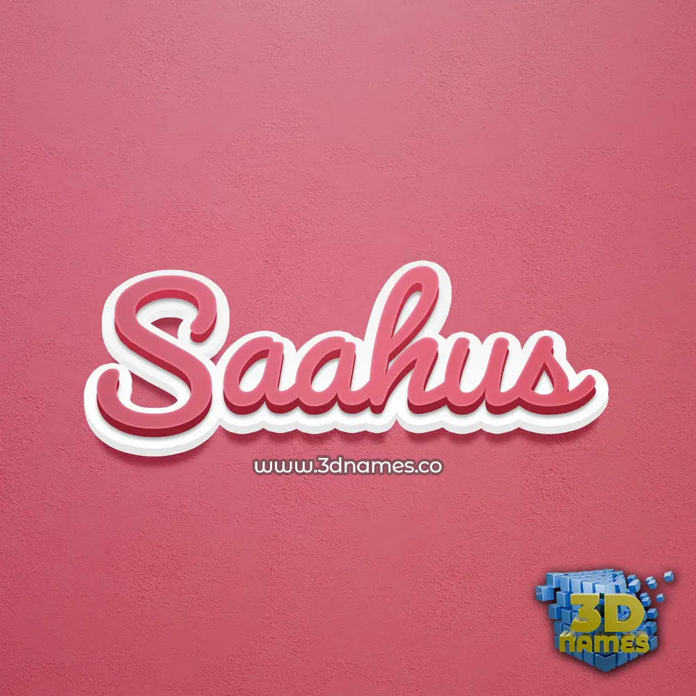 saahus in Red Scribble style - 3D name wallpaper
