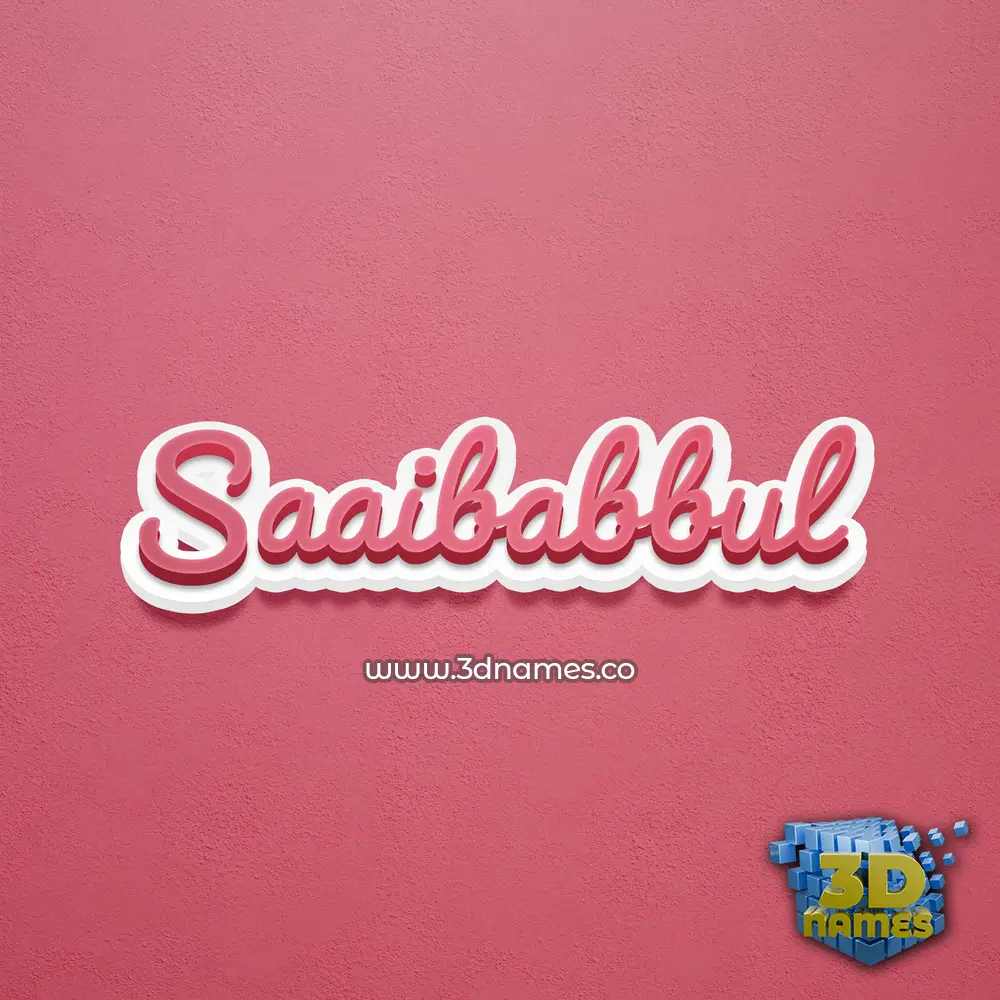 saaibabbul in Red Scribble style - 3D name wallpaper