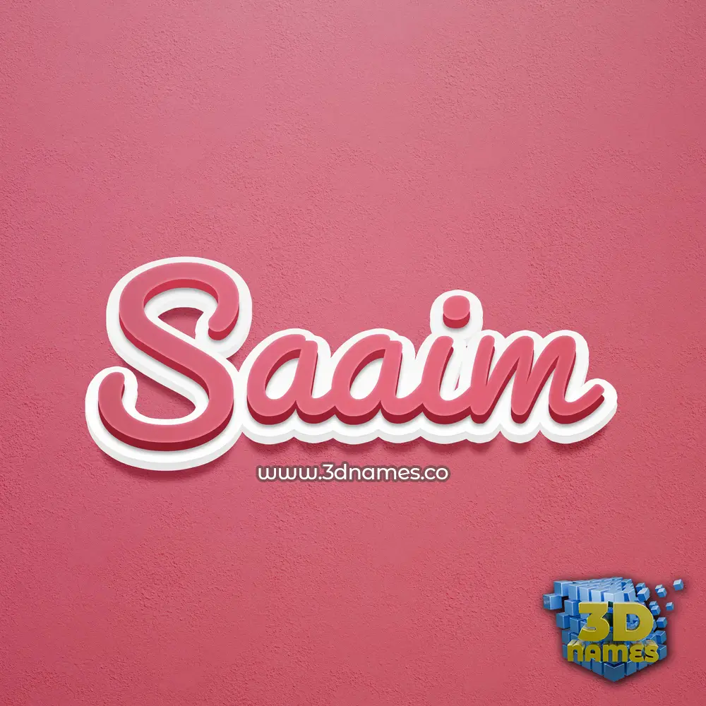 saaim in Red Scribble style - 3D name wallpaper