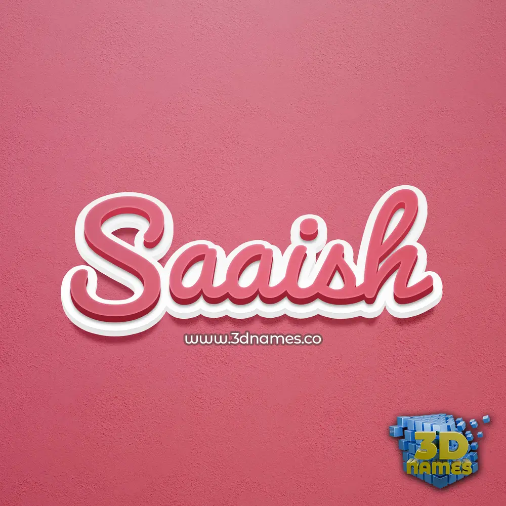 saaish in Red Scribble style - 3D name wallpaper