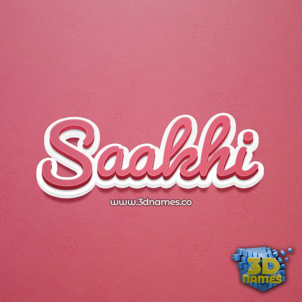 saakhi in Red Scribble style - 3D name wallpaper