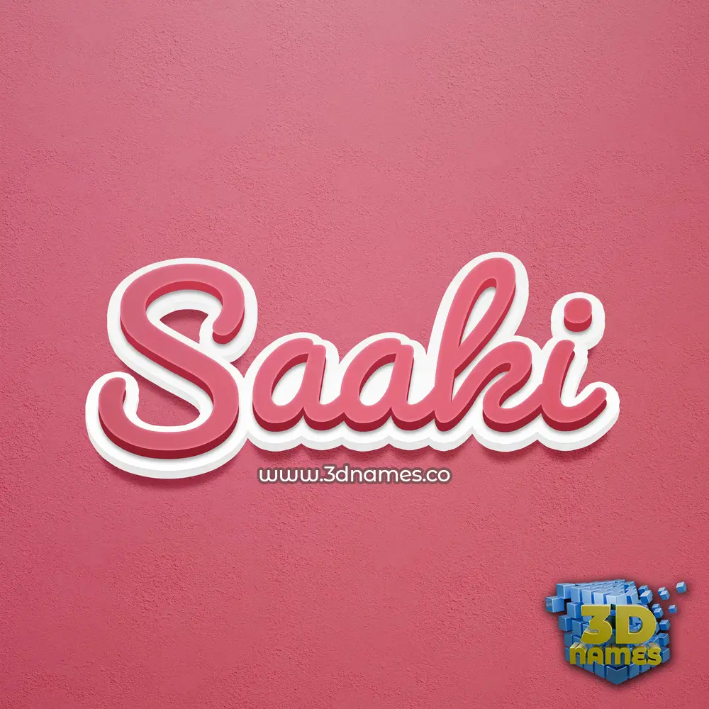saaki in Red Scribble style - 3D name wallpaper