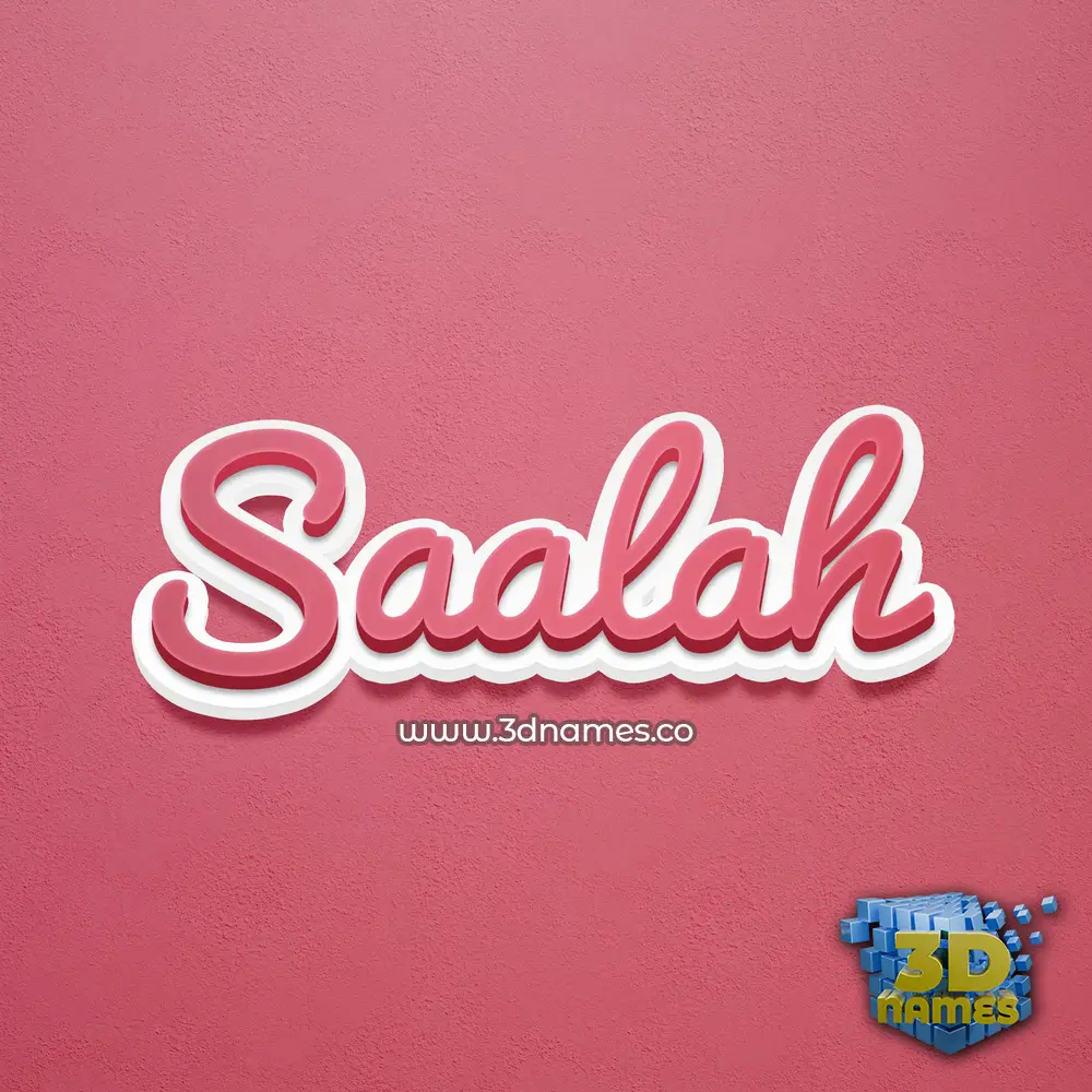 saalah in Red Scribble style - 3D name wallpaper