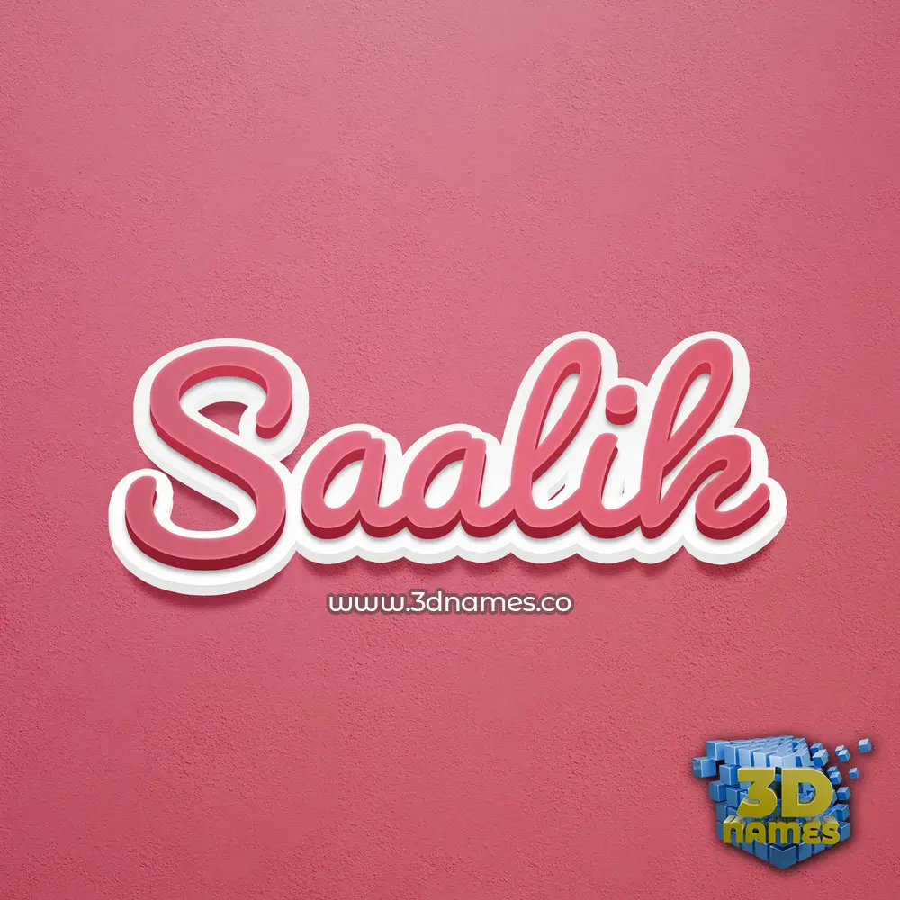 saalik in Red Scribble style - 3D name wallpaper
