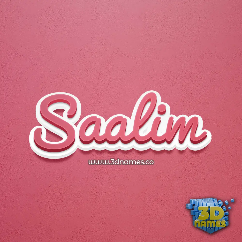 saalim in Red Scribble style - 3D name wallpaper