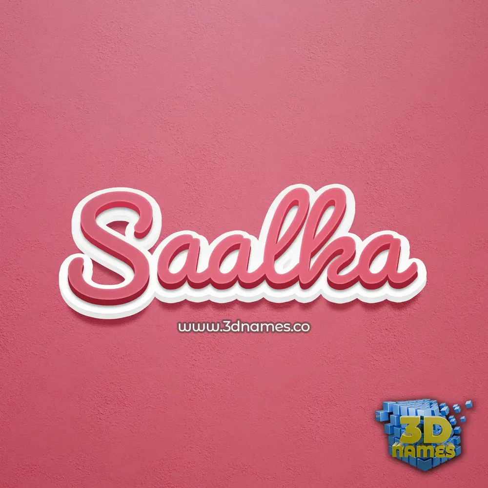 saalka in Red Scribble style - 3D name wallpaper