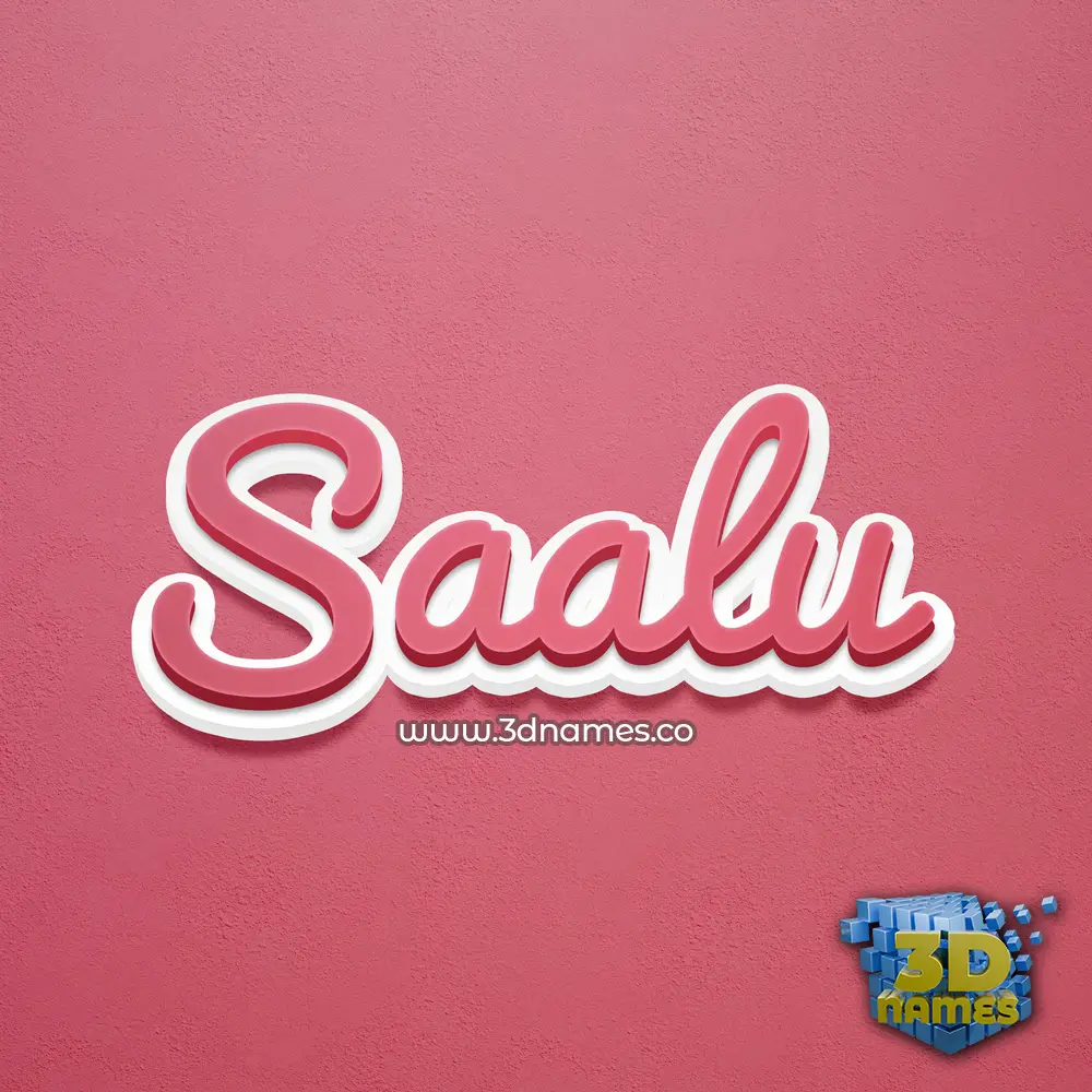 saalu in Red Scribble style - 3D name wallpaper