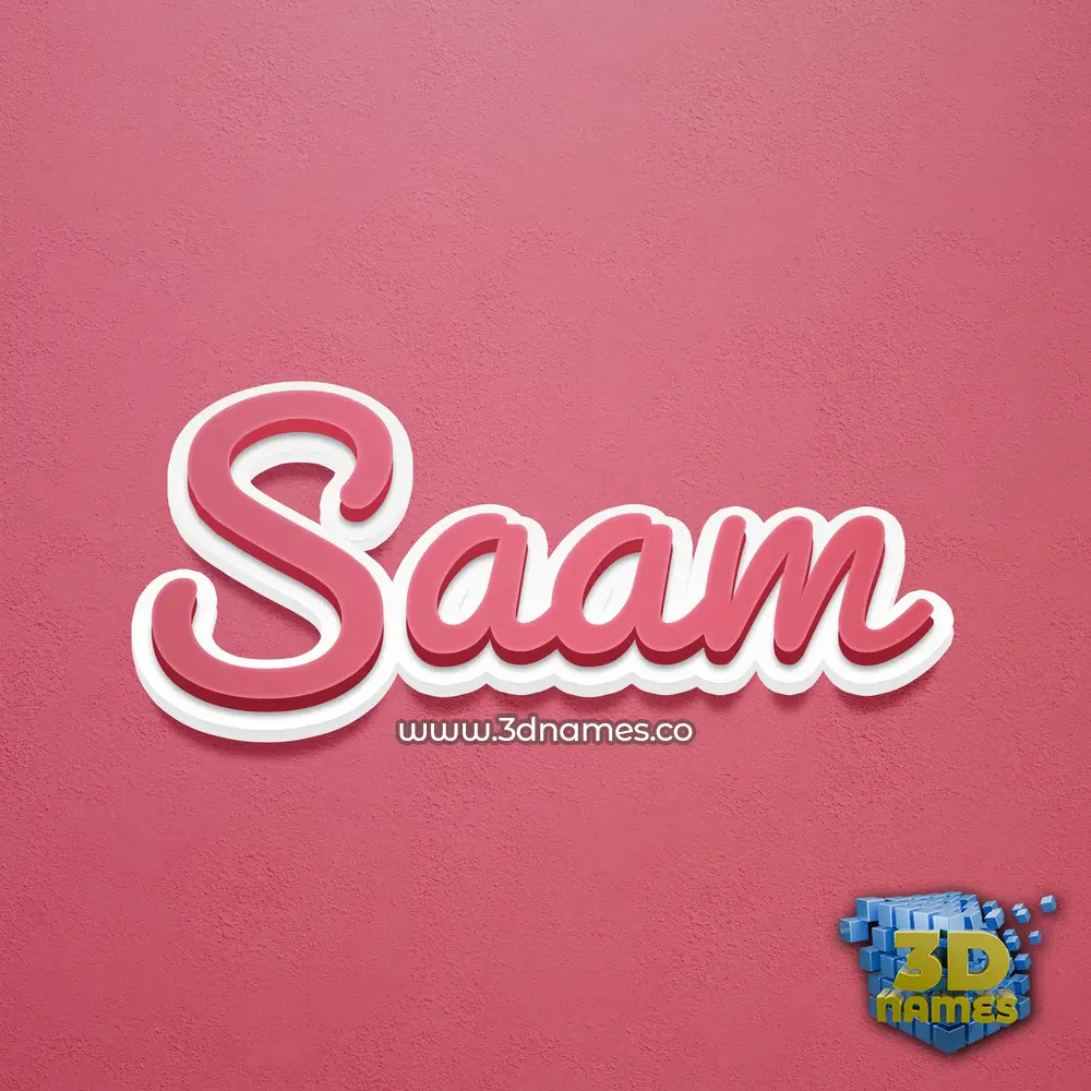 saam in Red Scribble style - 3D name wallpaper