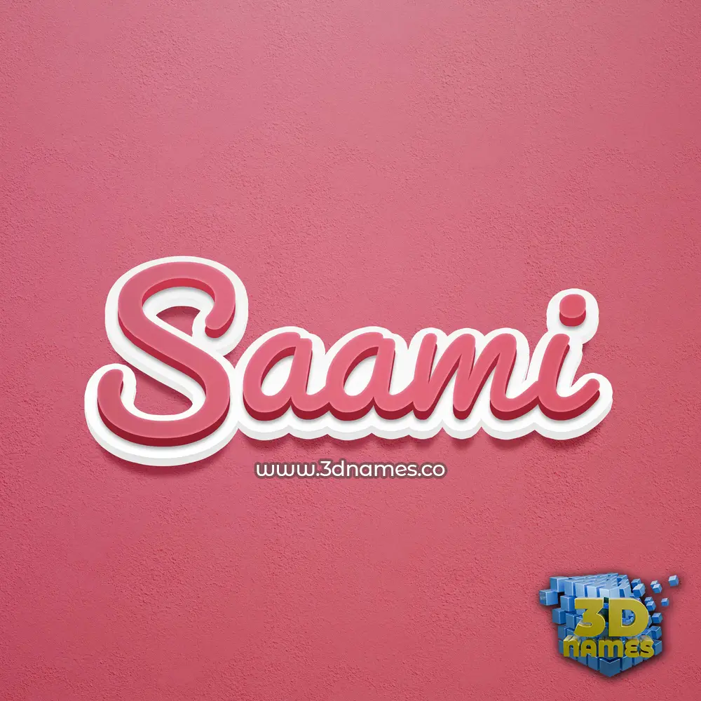 saami in Red Scribble style - 3D name wallpaper