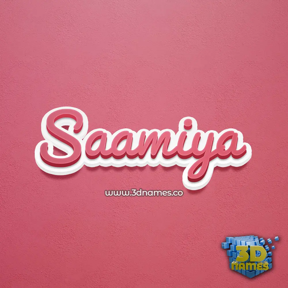 saamiya in Red Scribble style - 3D name wallpaper