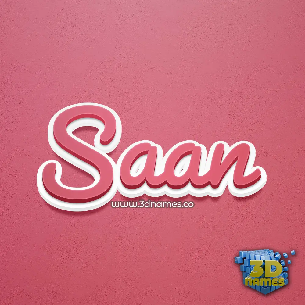 saan in Red Scribble style - 3D name wallpaper