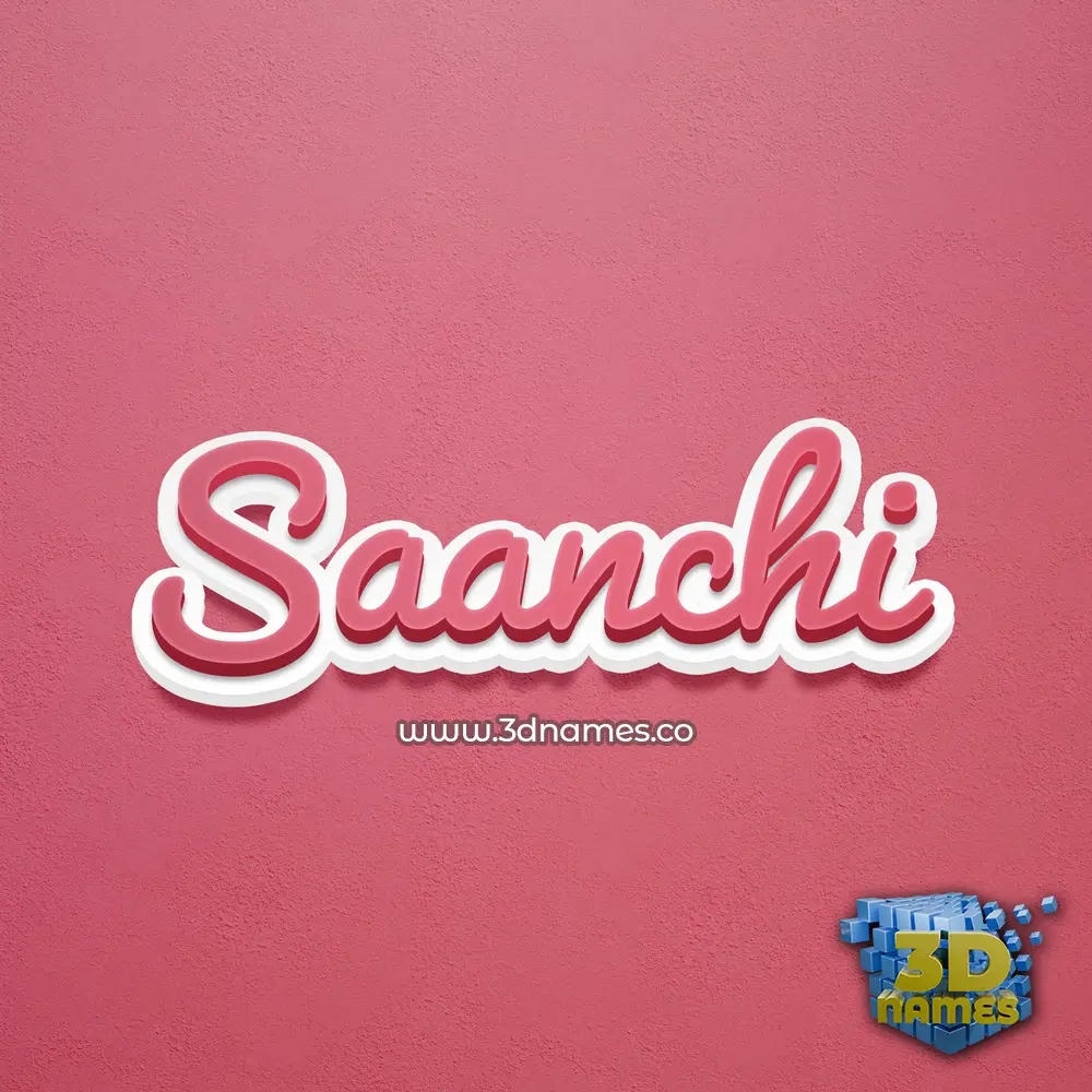 saanchi in Red Scribble style - 3D name wallpaper