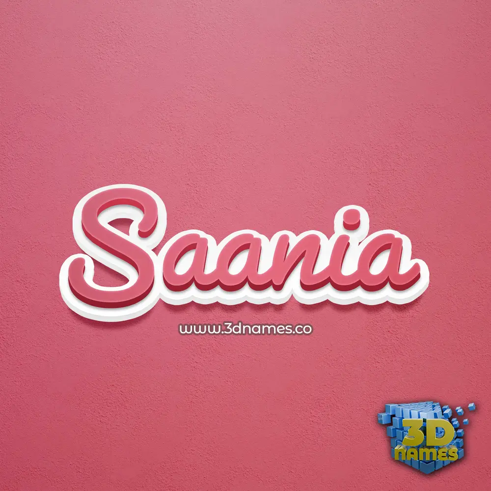 saania in Red Scribble style - 3D name wallpaper