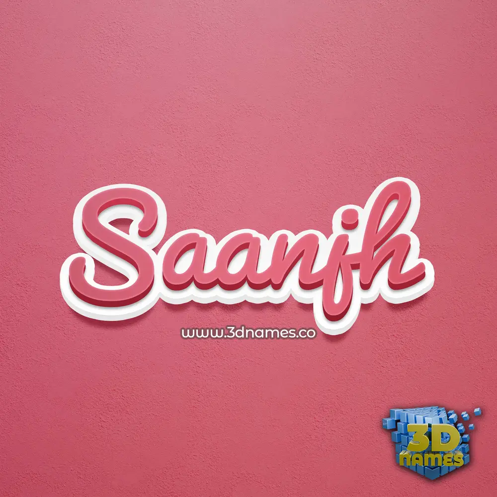 saanjh in Red Scribble style - 3D name wallpaper