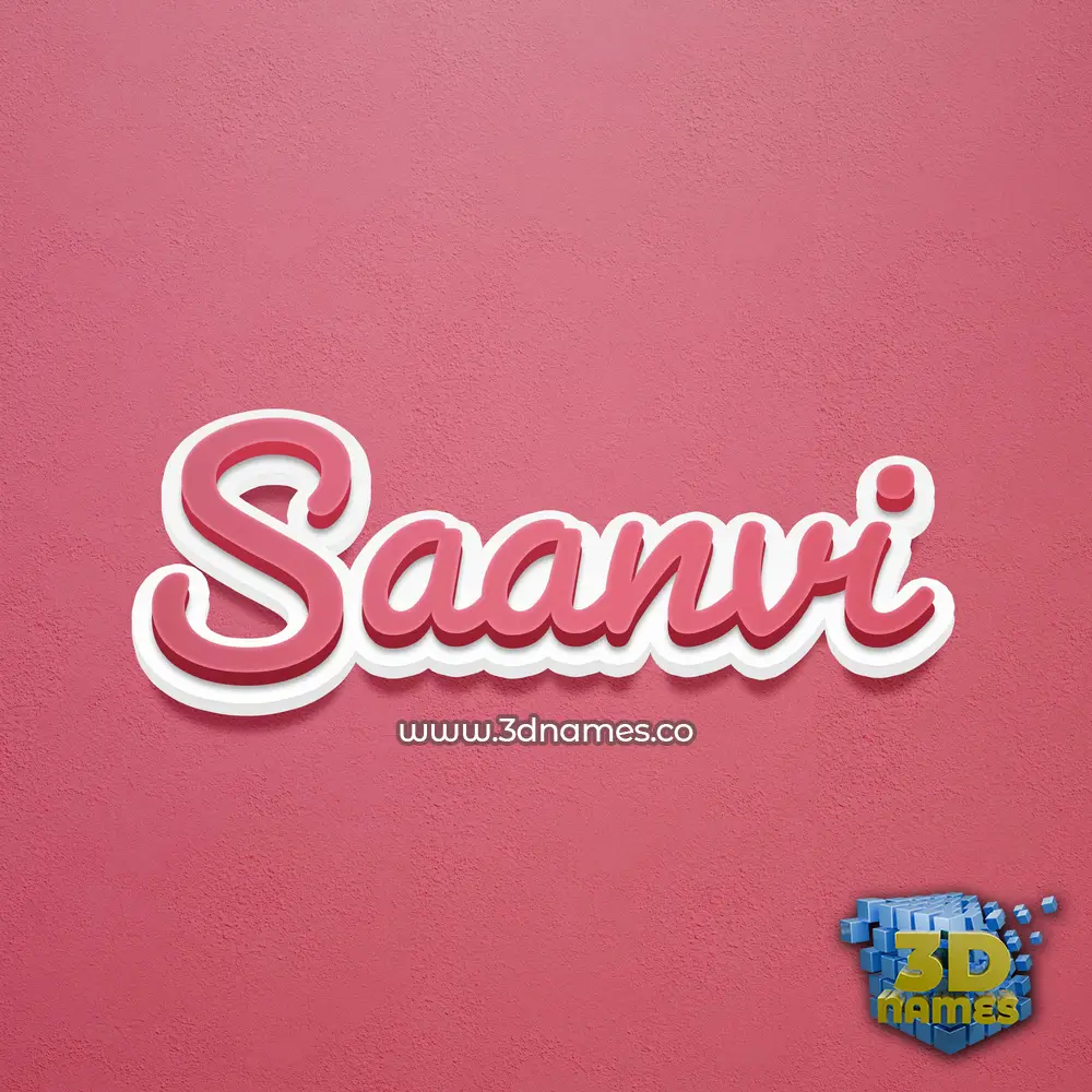 saanvi in Red Scribble style - 3D name wallpaper