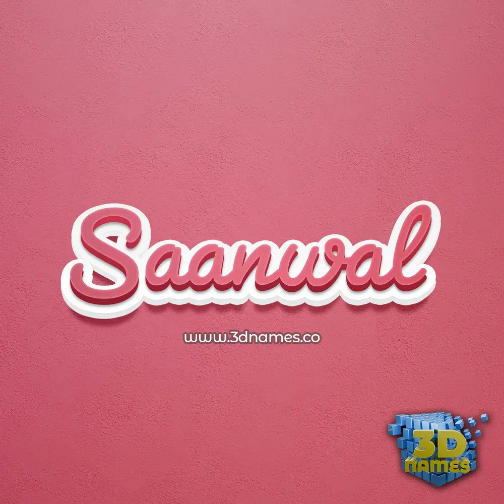 saanwal in Red Scribble style - 3D name wallpaper