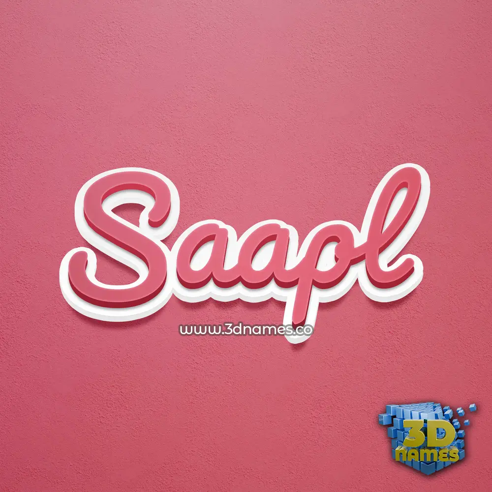 saapl in Red Scribble style - 3D name wallpaper