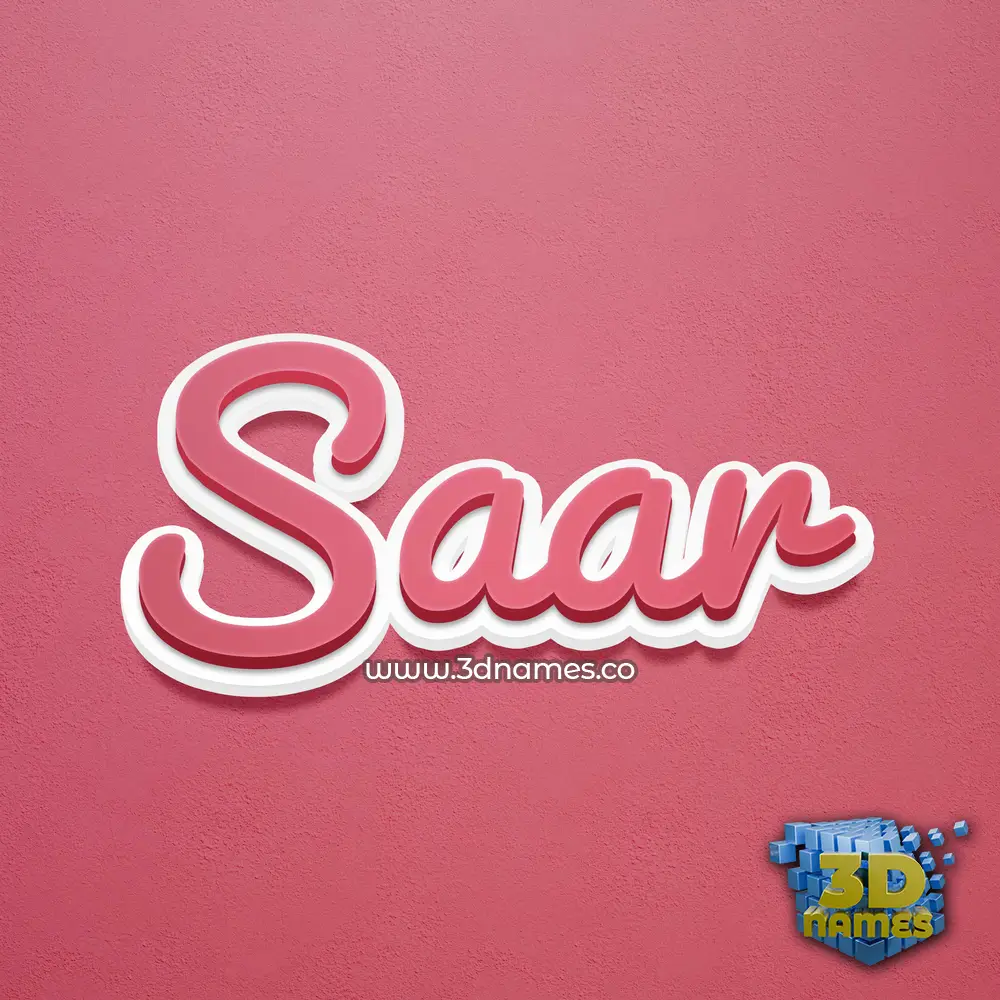 saar in Red Scribble style - 3D name wallpaper