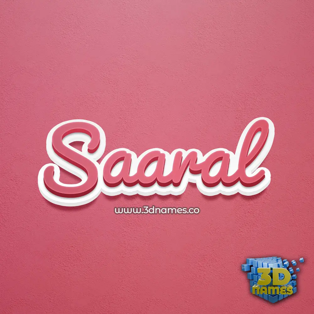 saaral in Red Scribble style - 3D name wallpaper