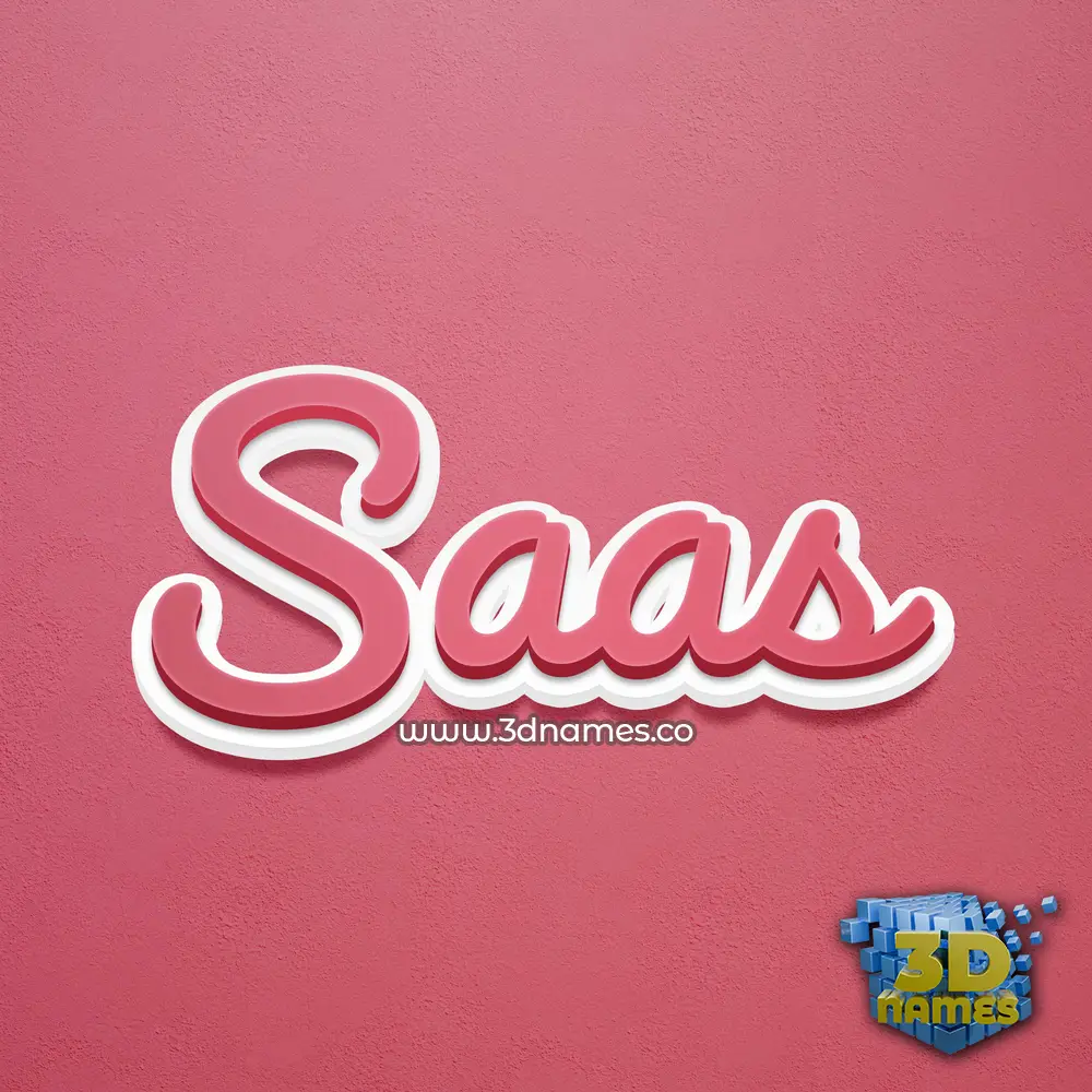 saas in Red Scribble style - 3D name wallpaper