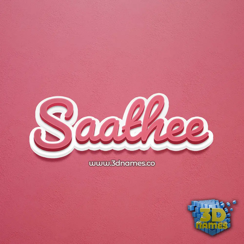 saathee in Red Scribble style - 3D name wallpaper