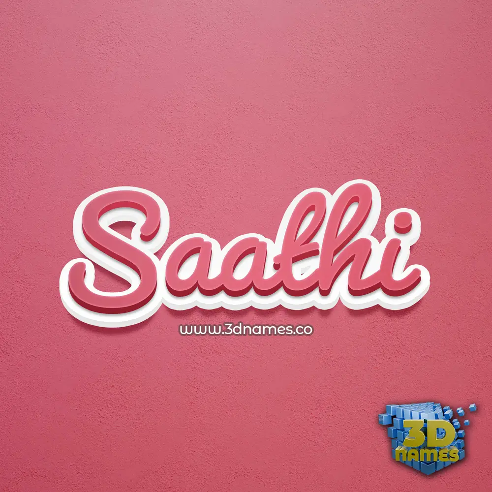saathi in Red Scribble style - 3D name wallpaper
