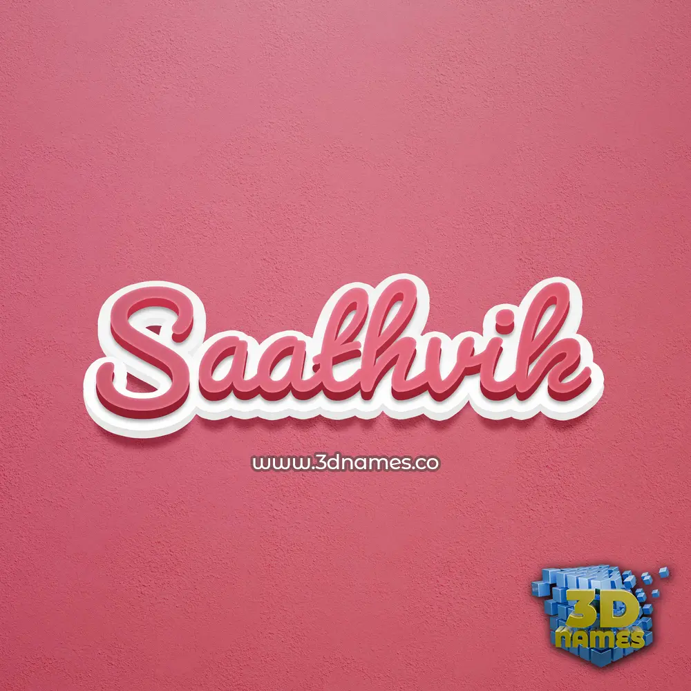saathvik in Red Scribble style - 3D name wallpaper