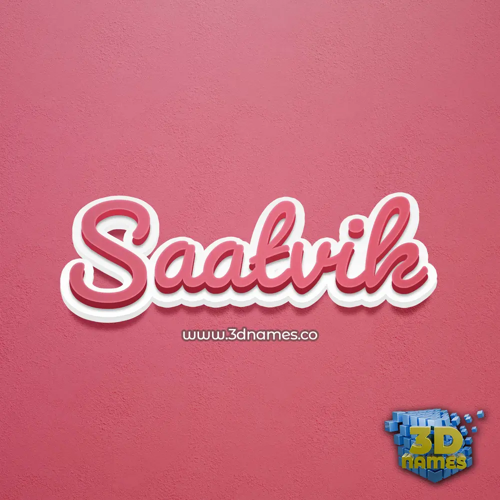 saatvik in Red Scribble style - 3D name wallpaper