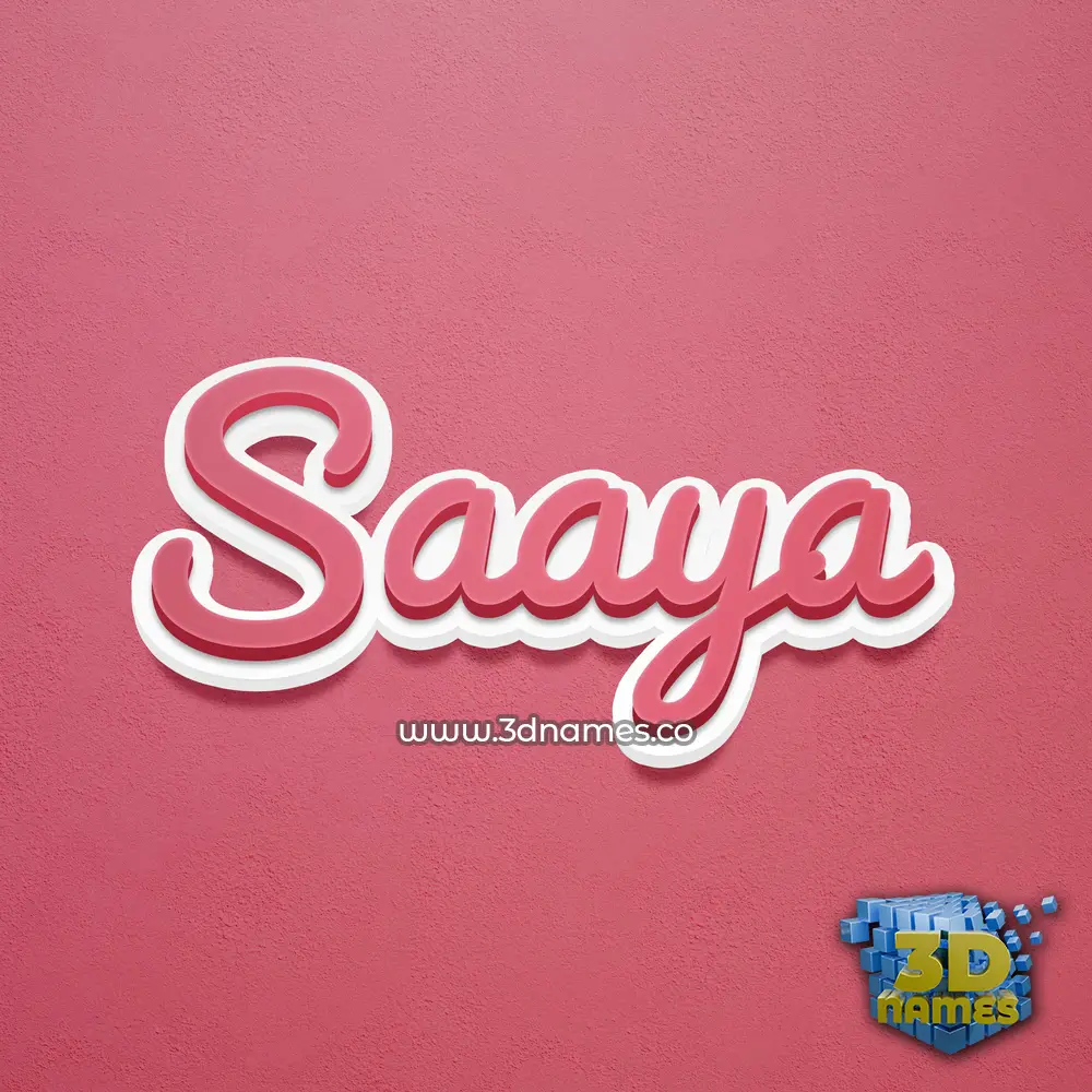 saaya in Red Scribble style - 3D name wallpaper