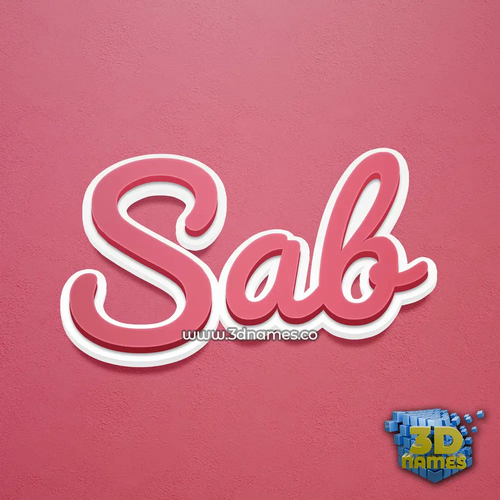 sab in Red Scribble style - 3D name wallpaper
