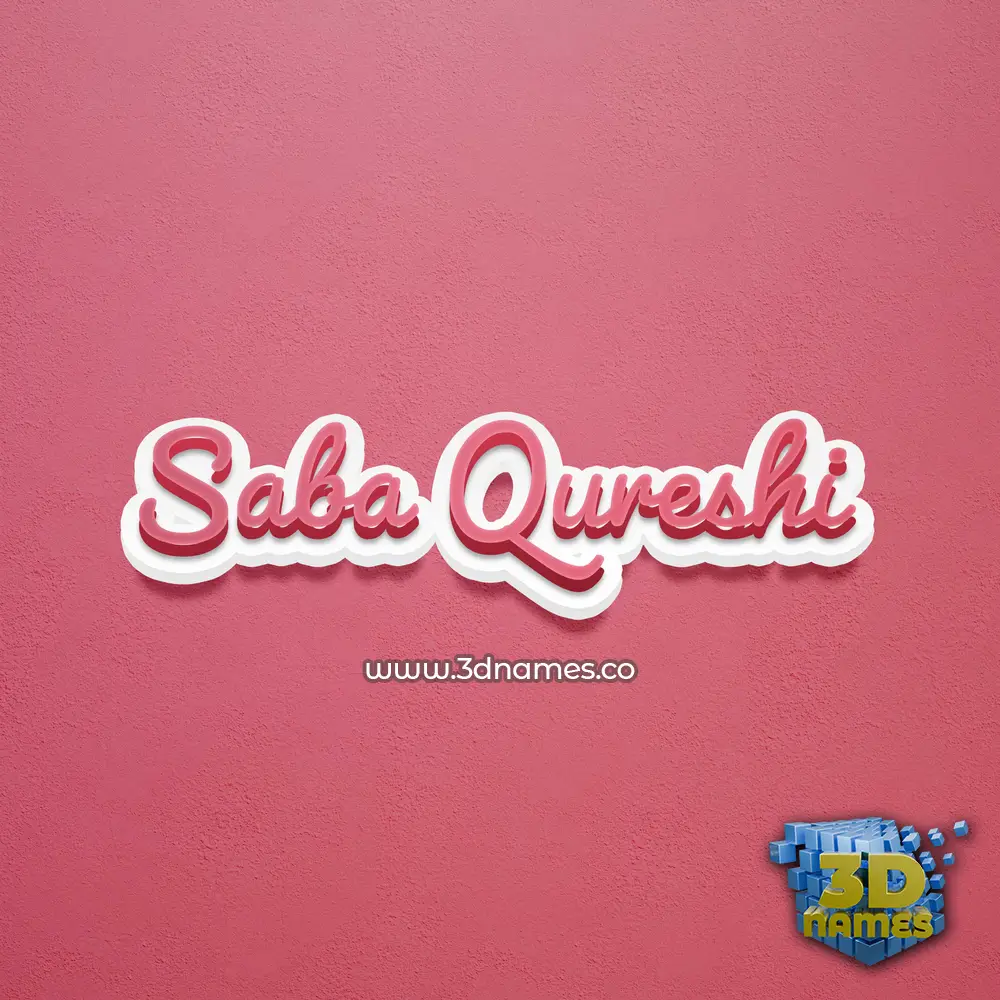saba qureshi in Red Scribble style - 3D name wallpaper