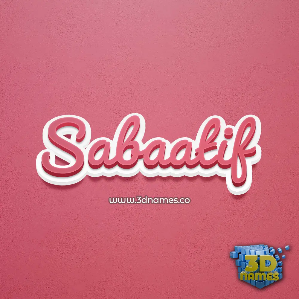 sabaatif in Red Scribble style - 3D name wallpaper