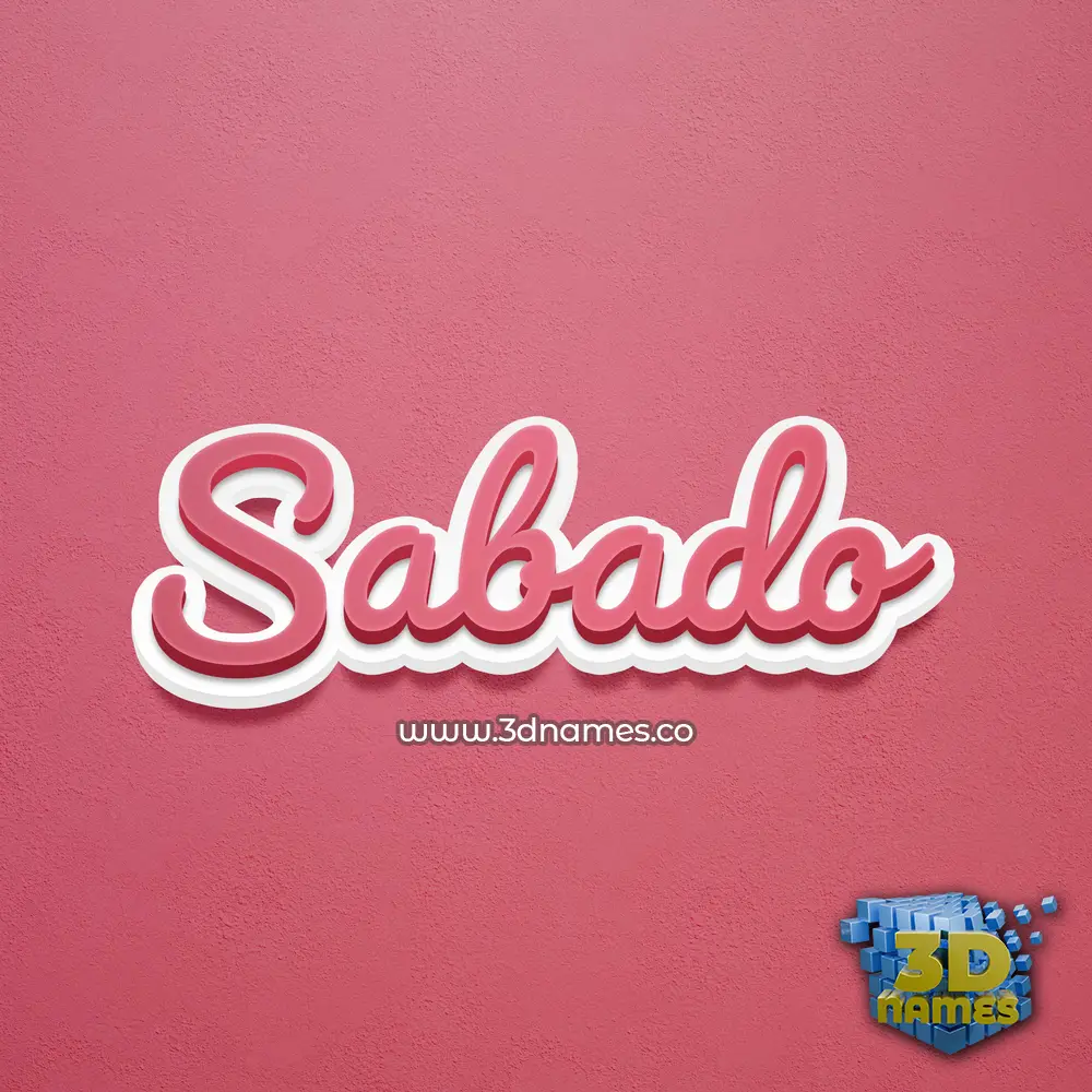 sabado in Red Scribble style - 3D name wallpaper