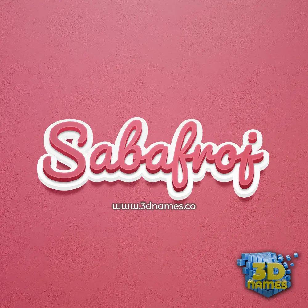 sabafroj in Red Scribble style - 3D name wallpaper