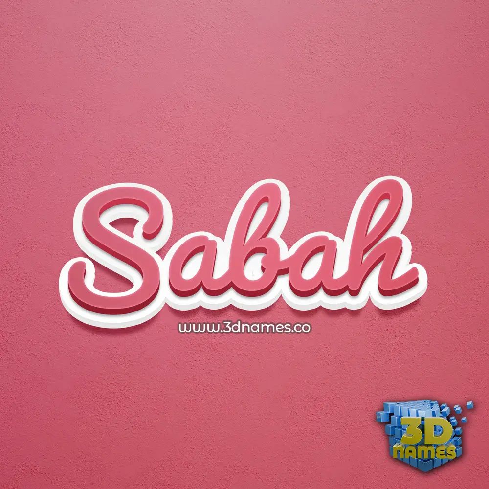 sabah in Red Scribble style - 3D name wallpaper