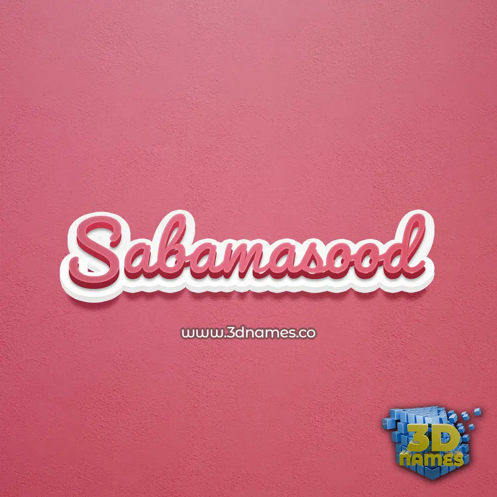 sabamasood in Red Scribble style - 3D name wallpaper