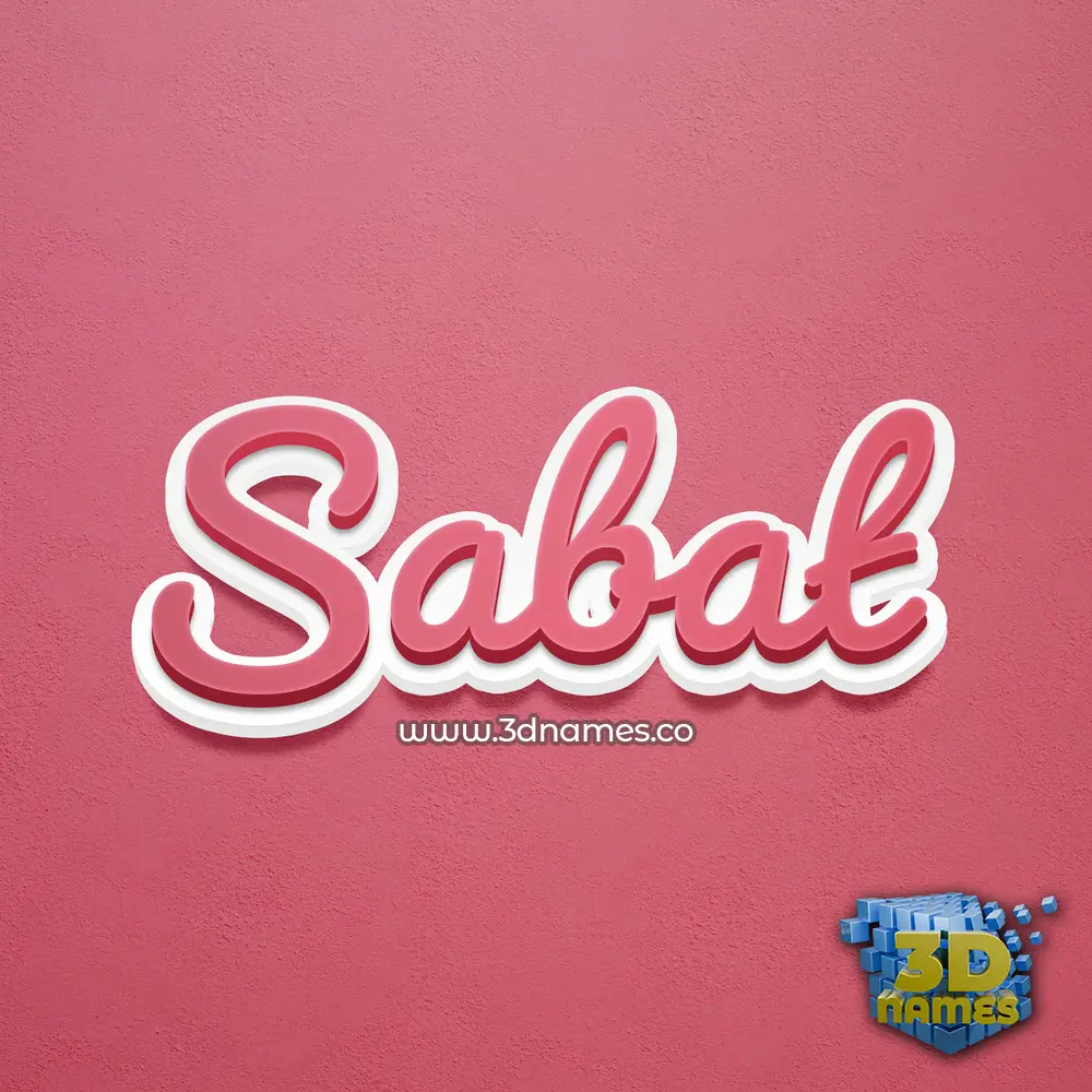 sabat in Red Scribble style - 3D name wallpaper