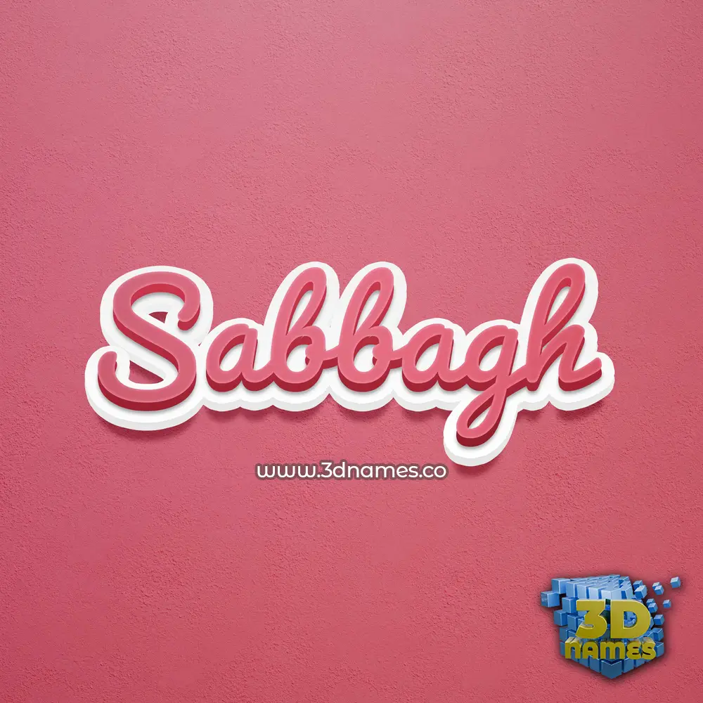 sabbagh in Red Scribble style - 3D name wallpaper