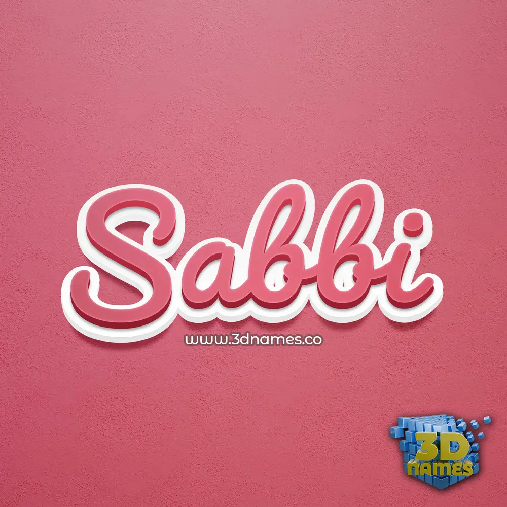 sabbi in Red Scribble style - 3D name wallpaper