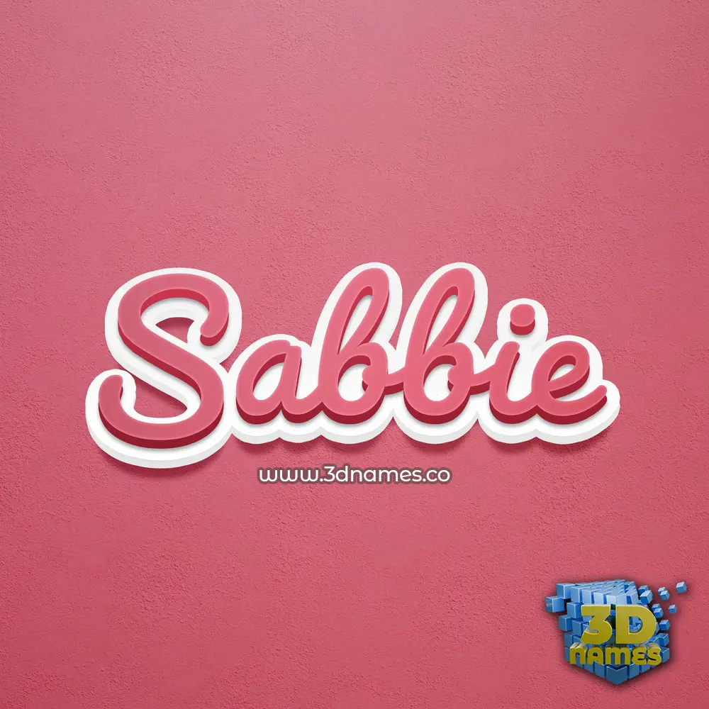 sabbie in Red Scribble style - 3D name wallpaper