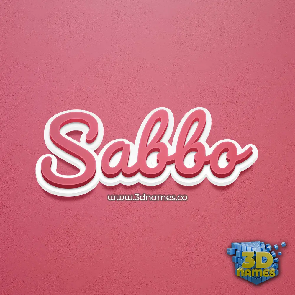 sabbo in Red Scribble style - 3D name wallpaper