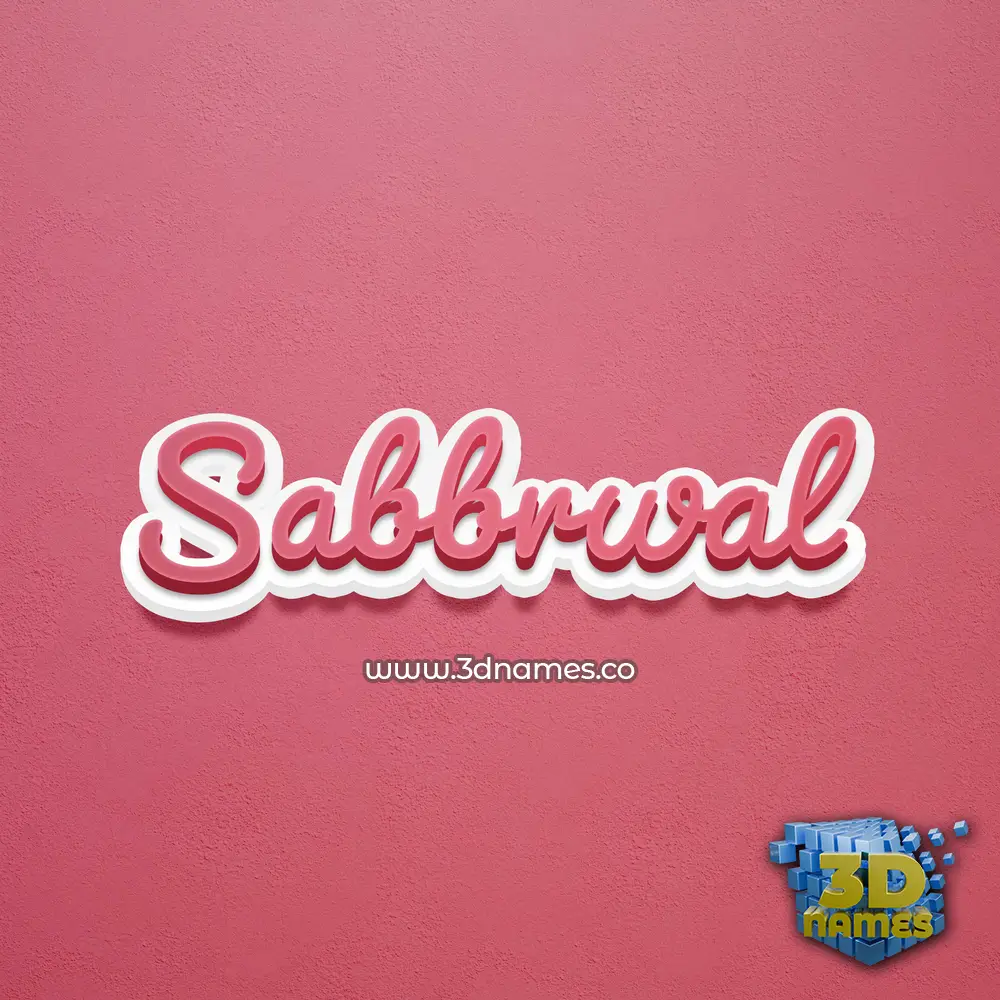 sabbrwal in Red Scribble style - 3D name wallpaper