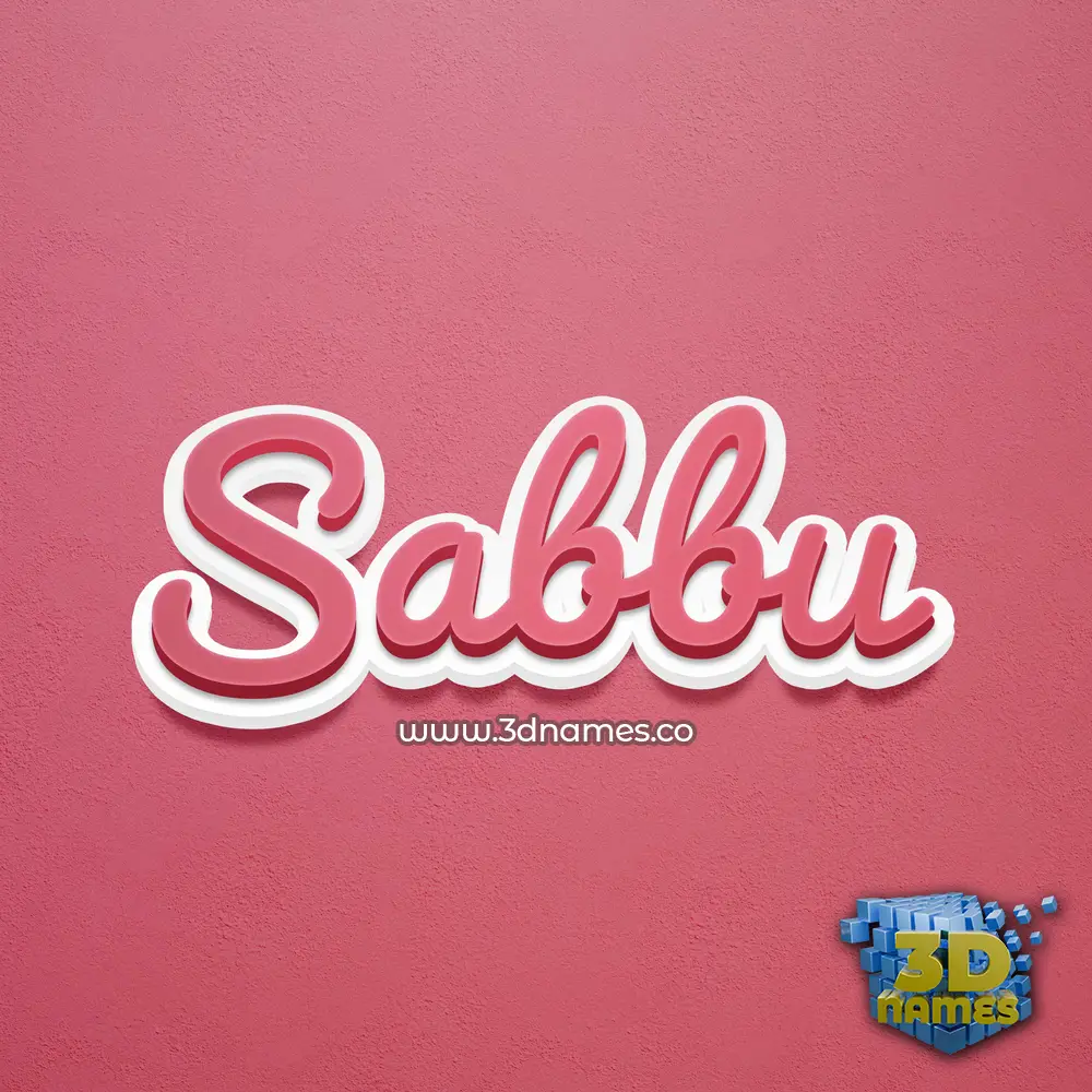 sabbu in Red Scribble style - 3D name wallpaper