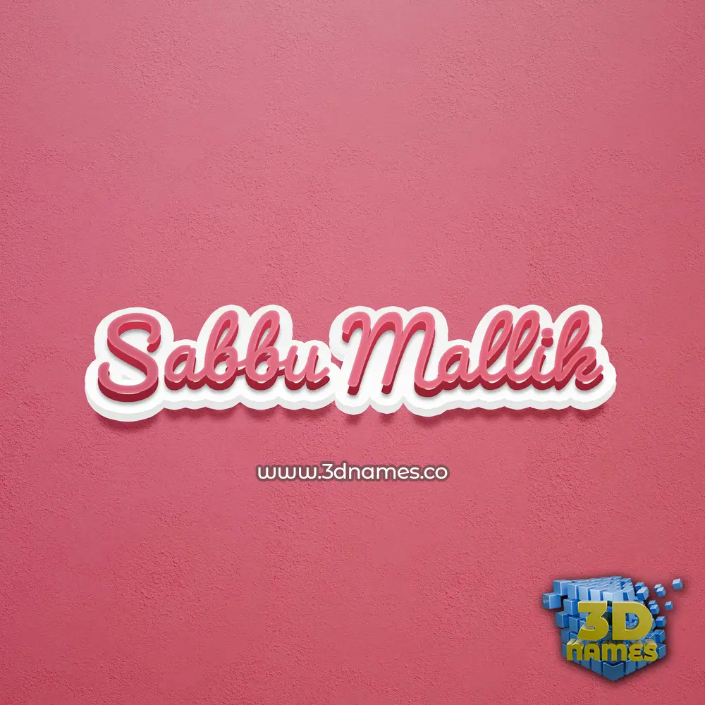 sabbu mallik in Red Scribble style - 3D name wallpaper